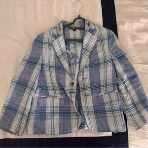 Janie and Jack Blue Plaid Blazer